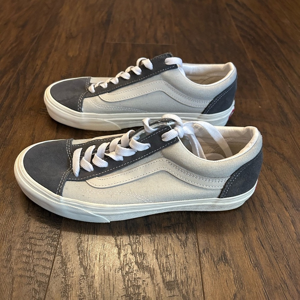 Vans Old Skool Sneakers 36 Grey White Suede Sneakers Unisex Women 7 Men 5.5